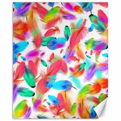 Feathers Pattern Background Colorful Plumage Canvas 16  X 20  by Ravend