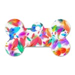 Feathers Pattern Background Colorful Plumage Dog Tag Bone (Two Sides) Front