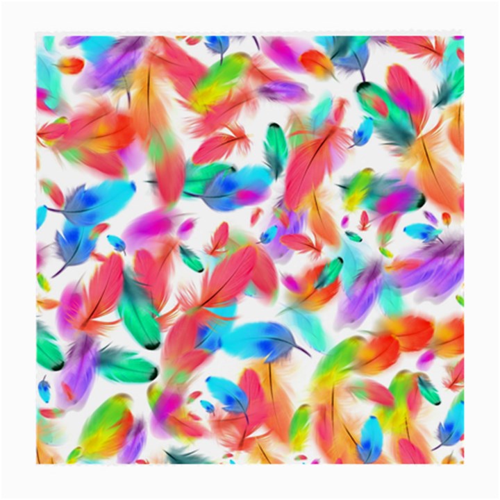 Feathers Pattern Background Colorful Plumage Medium Glasses Cloth (2 Sides)