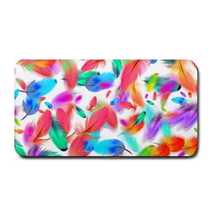 Feathers Pattern Background Colorful Plumage Medium Bar Mat by Ravend