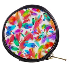 Feathers Pattern Background Colorful Plumage Mini Makeup Bag by Ravend