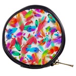 Feathers Pattern Background Colorful Plumage Mini Makeup Bag Front