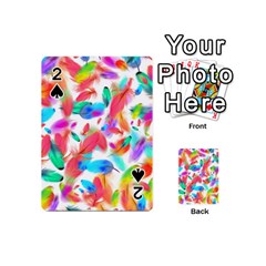 Feathers Pattern Background Colorful Plumage Playing Cards 54 Designs (mini)