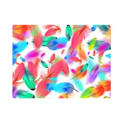 Feathers Pattern Background Colorful Plumage One Side Premium Plush Fleece Blanket (mini)