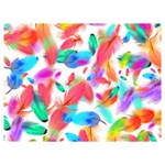 Feathers Pattern Background Colorful Plumage One Side Premium Plush Fleece Blanket (Extra Small) 40 x30  Blanket Front