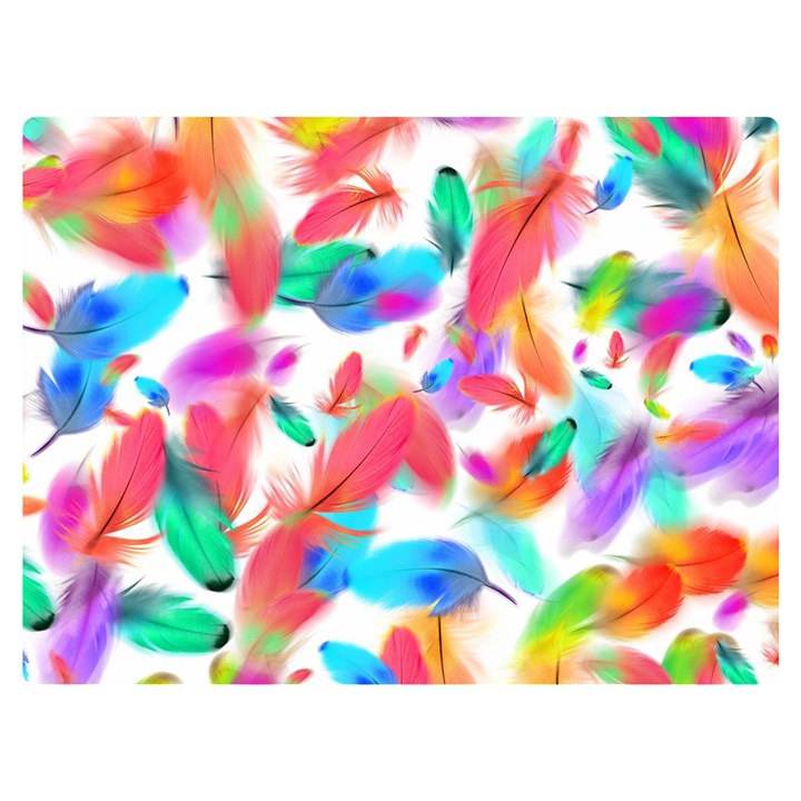 Feathers Pattern Background Colorful Plumage One Side Premium Plush Fleece Blanket (Extra Small)