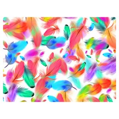 Feathers Pattern Background Colorful Plumage Premium Plush Fleece Blanket (extra Small)