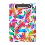 Feathers Pattern Background Colorful Plumage A5 Acrylic Clipboard Front