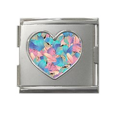 Painting Watercolor Abstract Design Artistic Ink Mega Link Heart Italian Charm (18mm)