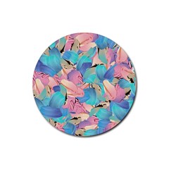 Painting Watercolor Abstract Design Artistic Ink Rubber Coaster (round) by Ravend