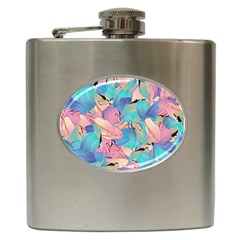 Painting Watercolor Abstract Design Artistic Ink Hip Flask (6 Oz) by Ravend