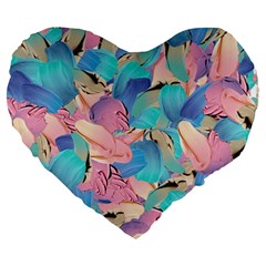 Painting Watercolor Abstract Design Artistic Ink Large 19  Premium Heart Shape Cushions by Ravend