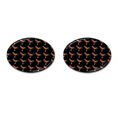 Background Pattern Chicken Fowl Cockerel Livestock Cufflinks (oval)