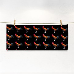 Background Pattern Chicken Fowl Cockerel Livestock Hand Towel by Ravend