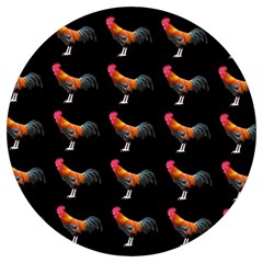 Background Pattern Chicken Fowl Cockerel Livestock Round Trivet by Ravend