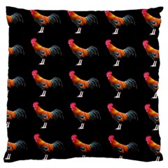 Background Pattern Chicken Fowl Cockerel Livestock Large Cushion Case (two Sides) by Ravend