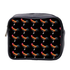 Background Pattern Chicken Fowl Cockerel Livestock Mini Toiletries Bag (two Sides) by Ravend