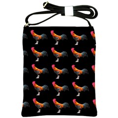 Background Pattern Chicken Fowl Cockerel Livestock Shoulder Sling Bag by Ravend