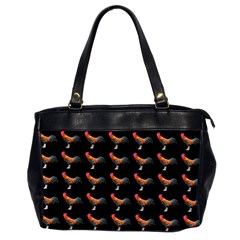 Background Pattern Chicken Fowl Cockerel Livestock Oversize Office Handbag (2 Sides) by Ravend