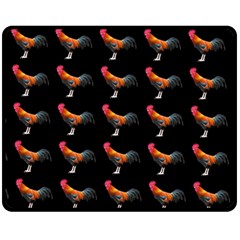 Background Pattern Chicken Fowl Cockerel Livestock One Side Fleece Blanket (medium) by Ravend