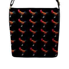 Background Pattern Chicken Fowl Cockerel Livestock Flap Closure Messenger Bag (l) by Ravend