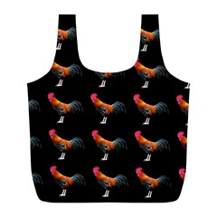 Background Pattern Chicken Fowl Cockerel Livestock Full Print Recycle Bag (l) by Ravend