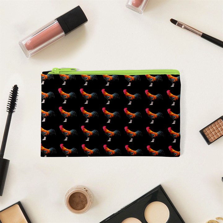 Background Pattern Chicken Fowl Cockerel Livestock Cosmetic Bag (XS)