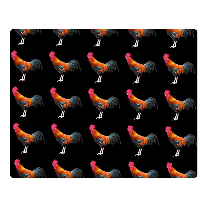 Background Pattern Chicken Fowl Cockerel Livestock One Side Premium Plush Fleece Blanket (Large)