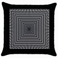 Focus Squares Optical Illusion Background Pattern Throw Pillow Case (black) by Ravend