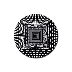 Focus Squares Optical Illusion Background Pattern Rubber Coaster (round) by Ravend