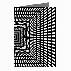 Focus Squares Optical Illusion Background Pattern Greeting Cards (pkg Of 8) by Ravend