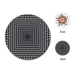 Focus Squares Optical Illusion Background Pattern Playing Cards Single Design (round)