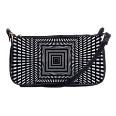 Focus Squares Optical Illusion Background Pattern Shoulder Clutch Bag by Ravend