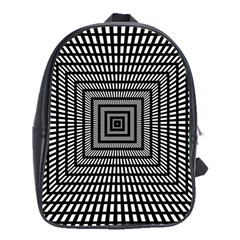 Focus Squares Optical Illusion Background Pattern School Bag (xl) by Ravend