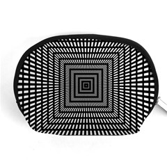 Focus Squares Optical Illusion Background Pattern Accessory Pouch (medium) by Ravend