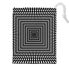 Focus Squares Optical Illusion Background Pattern Drawstring Pouch (4xl) by Ravend