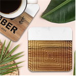 Focus Squares Optical Illusion Background Pattern Marble Wood Coaster (Square) Front