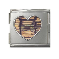 Books Antique Worn Spent Romance Antique Dealer Mega Link Heart Italian Charm (18mm) by Ravend