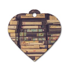 Books Antique Worn Spent Romance Antique Dealer Dog Tag Heart (One Side)