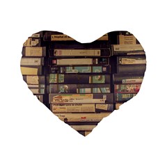 Books Antique Worn Spent Romance Antique Dealer Standard 16  Premium Flano Heart Shape Cushions by Ravend