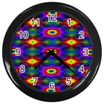 Colorfull Wallpaper Wall Clock (Black) Front