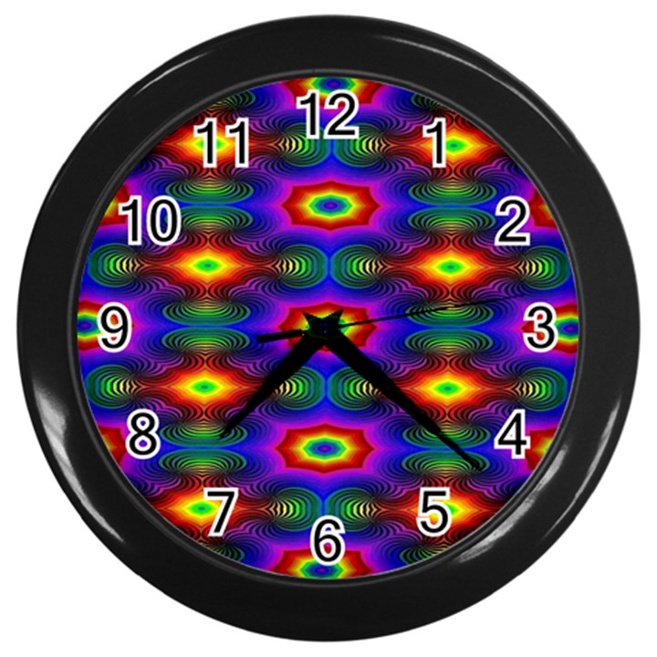 Colorfull Wallpaper Wall Clock (Black)