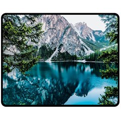 Lake One Side Fleece Blanket (medium) by artworkshop