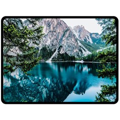 Lake One Side Fleece Blanket (large) by artworkshop