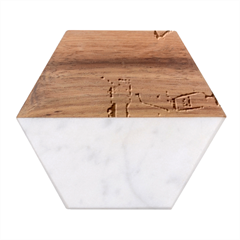 Dock Marble Wood Coaster (hexagon)  by artworkshop