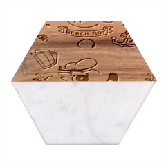 Guillever Wp Marble Wood Coaster (hexagon)  by artworkshop