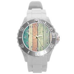 Hardwood Round Plastic Sport Watch (l) by artworkshop