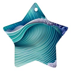 Pastel Sea Waves Ornament (star)