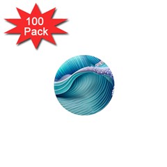 Pastel Sea Waves 1  Mini Magnets (100 Pack)  by GardenOfOphir