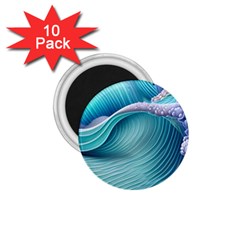 Pastel Sea Waves 1 75  Magnets (10 Pack)  by GardenOfOphir